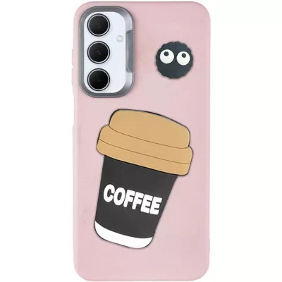 Чохол TPU Leather Toys для Samsung Galaxy A36 5G / A56 5G Coffee / Pink