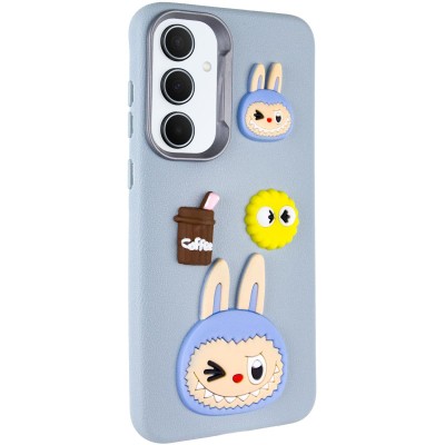 Чохол TPU Leather Toys для Samsung Galaxy A36 5G / A56 5G Labubu / Blue