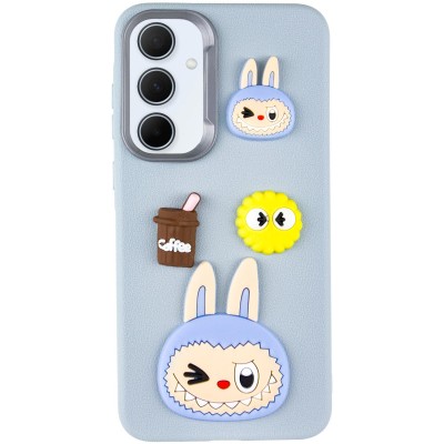 Чохол TPU Leather Toys для Samsung Galaxy A36 5G / A56 5G Labubu / Blue