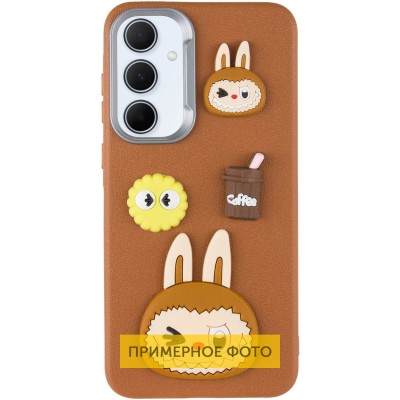 Чохол TPU Leather Toys для Xiaomi Redmi 13C / Poco C65 Labubu / Brown