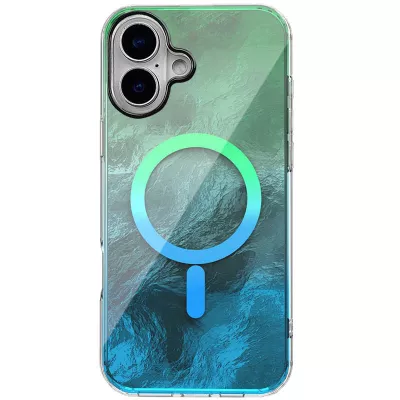 Чохол TPU Shiny Mountain (MagFit) для Apple iPhone 16 (6.1") Green / Blue
