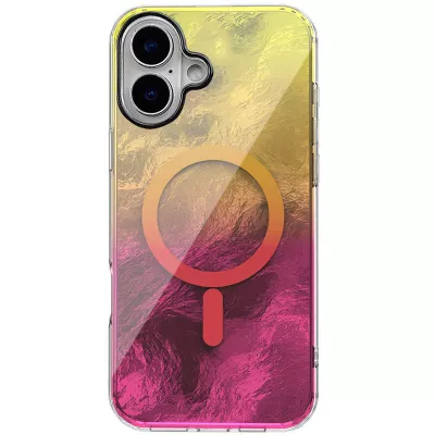 Чохол TPU Shiny Mountain (MagFit) для Apple iPhone 16 (6.1") Yellow / Pink