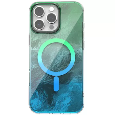 Чохол TPU Shiny Mountain (MagFit) для Apple iPhone 16 Pro (6.3") Green / Blue