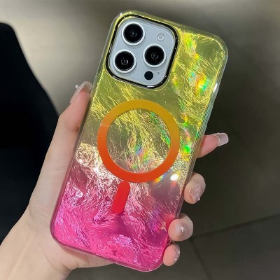 Чохол TPU Shiny Mountain (MagFit) для Apple iPhone 16 Pro (6.3") Yellow / Pink