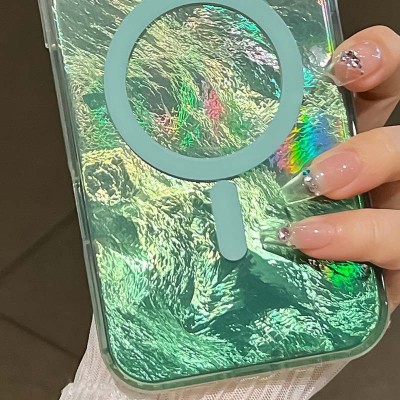 Чохол TPU Shiny Mountain (MagFit) для Apple iPhone 16e (6.1") Green