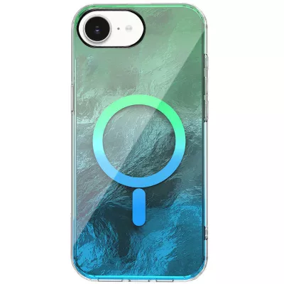 Чохол TPU Shiny Mountain (MagFit) для Apple iPhone 16e (6.1") Green / Blue