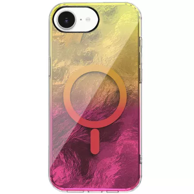 Чохол TPU Shiny Mountain (MagFit) для Apple iPhone 16e (6.1") Yellow / Pink