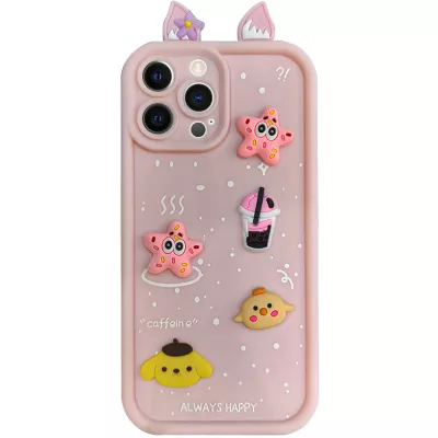 Чохол TPU Toys Case with Ears для Apple iPhone 16 Pro (6.3") Light Pink