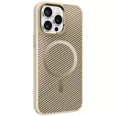 Чохол TPU+PC Carbon Mirage with MagSafe для Apple iPhone 15 Pro (6.1") Antique White