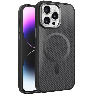 Чохол TPU+PC Carbon Mirage with MagSafe для Apple iPhone 15 Pro (6.1") Black