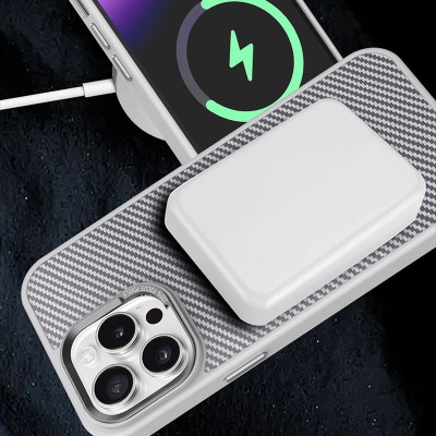 Чохол TPU+PC Carbon Mirage with MagSafe для Apple iPhone 15 Pro (6.1") Grey