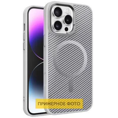Чохол TPU+PC Carbon Mirage with MagSafe для Apple iPhone 16 (6.1") Grey