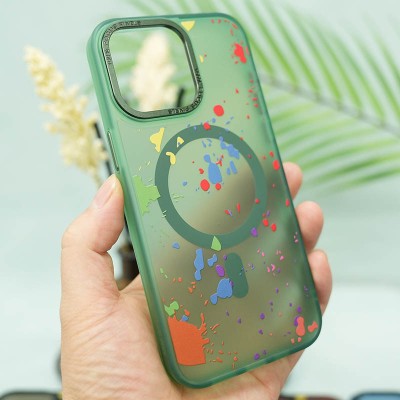 Чохол TPU+PC Flush with MagSafe для Apple iPhone 15 Pro (6.1") Dark green