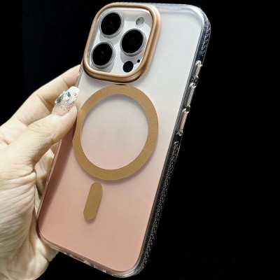 Чохол TPU+PC Shadow with MagSafe для Apple iPhone 15 Pro (6.1") Quicksand gold