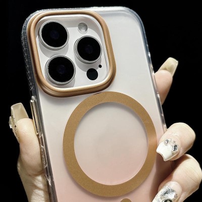 Чохол TPU+PC Shadow with MagSafe для Apple iPhone 15 Pro Max (6.7") Quicksand gold