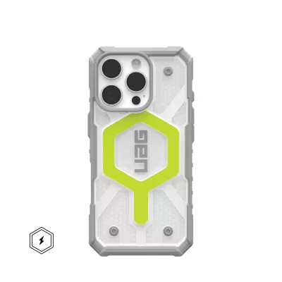Чохол UAG для iPhone 16 Pro, Pathfinder Clear Magsafe, Active Neon (114464118181)