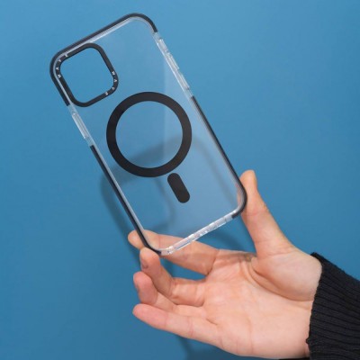 Чохол WAVE Clear Case Side with Magnetic Ring iPhone 15 Plus black