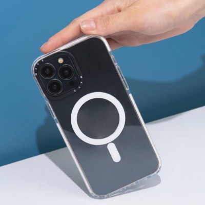 Чохол WAVE Clear Case Side with Magnetic Ring iPhone 15 Plus black