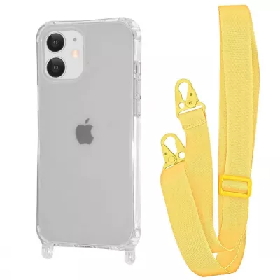 Чохол WAVE Clear Case with Strap iPhone 11 yellow
