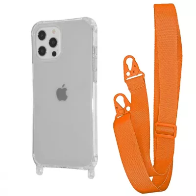 Чохол WAVE Clear Case with Strap iPhone 12 Pro Max orange