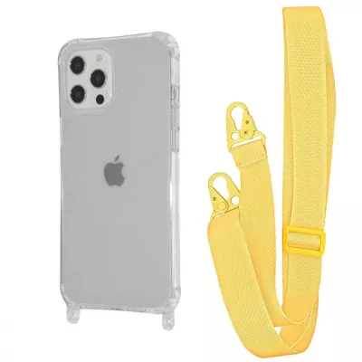 Чохол WAVE Clear Case with Strap iPhone 12 Pro Max yellow