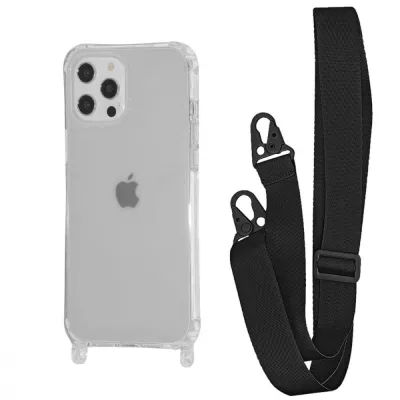 Чохол WAVE Clear Case with Strap iPhone 12/12 Pro black