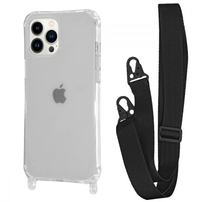 Чохол WAVE Clear Case with Strap iPhone 13 Pro Max black