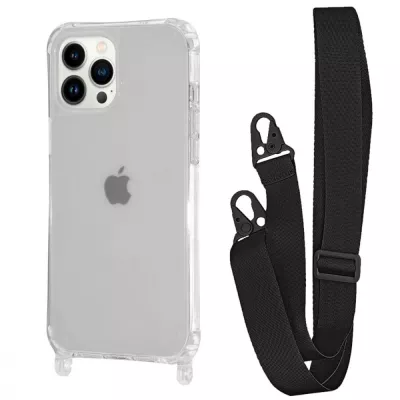 Чохол WAVE Clear Case with Strap iPhone 13 Pro Max black