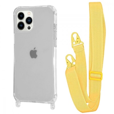 Чохол WAVE Clear Case with Strap iPhone 13 Pro yellow