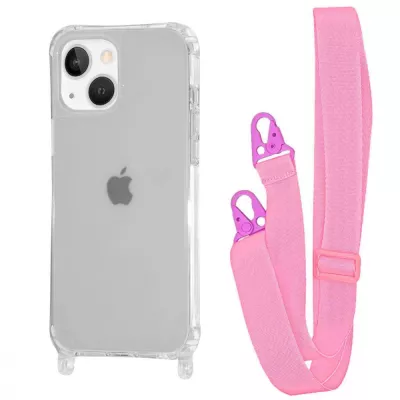 Чохол WAVE Clear Case with Strap iPhone 14 pink