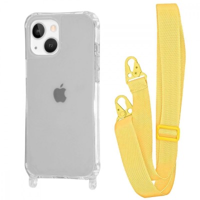 Чохол WAVE Clear Case with Strap iPhone 14 yellow