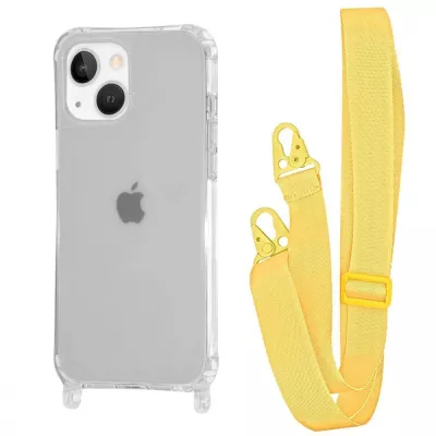 Чохол WAVE Clear Case with Strap iPhone 15 yellow