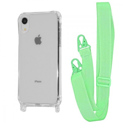 Чохол WAVE Clear Case with Strap iPhone Xr green
