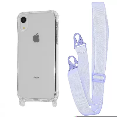 Чохол WAVE Clear Case with Strap iPhone Xr light purple