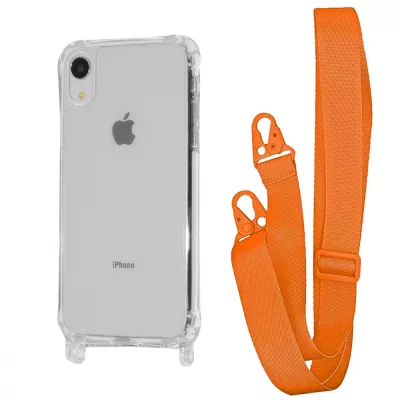 Чохол WAVE Clear Case with Strap iPhone Xr orange