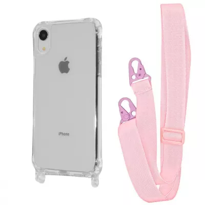 Чохол WAVE Clear Case with Strap iPhone Xr pink sand