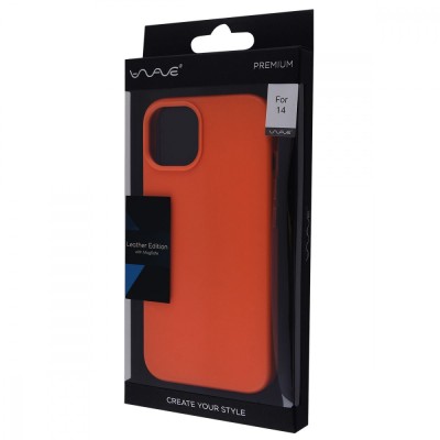 Чохол WAVE Premium Leather Edition Case with Magnetic Ring iPhone 14 orange