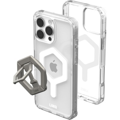 Чохол+магнітне кільце-тримач UAG для Apple iPhone 16 Pro Max, Plyo MagSafe, Ice White/Titanium Stand (1144811BV01)