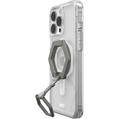 Чохол+магнітне кільце-тримач UAG для Apple iPhone 16 Pro Max, Plyo MagSafe, Ice White/Titanium Stand (1144811BV01)