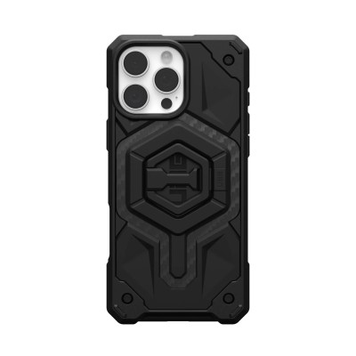 Чохол+магнітне кільце-тримач UAG для iPhone 16 Pro Max, Monarch Pro Magsafe, Carbon Fiber/Black Stand (1144571BV01)