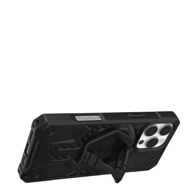 Чохол+магнітне кільце-тримач UAG для iPhone 16 Pro Max, Monarch Pro Magsafe, Carbon Fiber/Black Stand (1144571BV01)