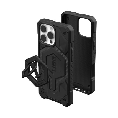 Чохол+магнітне кільце-тримач UAG для iPhone 16 Pro Max, Monarch Pro Magsafe, Carbon Fiber/Black Stand (1144571BV01)