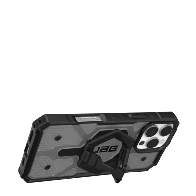Чохол+магнітне кільце-тримач UAG для iPhone 16 Pro Max, Pathfinder Clear Magsafe, Ash/Black Stand (1144651BV02)