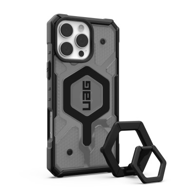 Чохол+магнітне кільце-тримач UAG для iPhone 16 Pro Max, Pathfinder Clear Magsafe, Ash/Black Stand (1144651BV02)