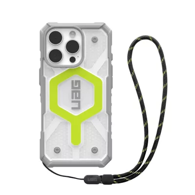 Чохол+ремінець UAG для iPhone 16 Pro, Pathfinder Clear Magsafe, Active Neon Lanyard (1144641BV01)