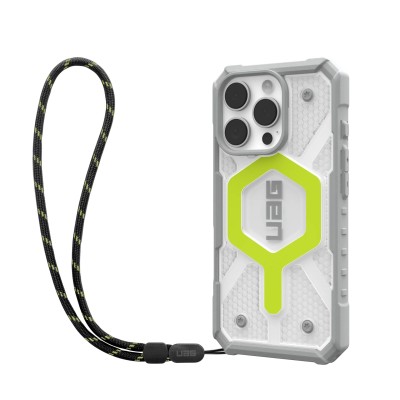 Чохол+ремінець UAG для iPhone 16 Pro, Pathfinder Clear Magsafe, Active Neon Lanyard (1144641BV01)