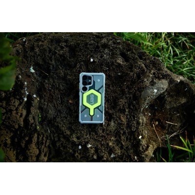 Чохол+ремінець UAG для Samsung Galaxy S25 Ultra, Pathfinder Clear with Magnet Bundle, Active Neon Lanyard
