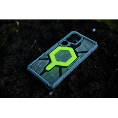 Чохол+ремінець UAG для Samsung Galaxy S25 Ultra, Pathfinder Clear with Magnet Bundle, Active Neon Lanyard