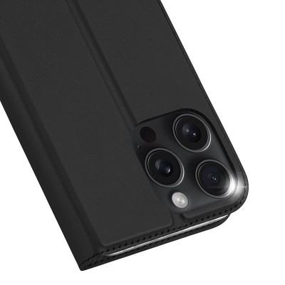 Чохол-книжка Dux Ducis з кишенею для візиток для Apple iPhone 16 Pro (6.3") Чорний