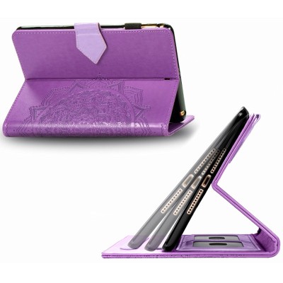 Шкіряний чохол Art Case з візитницею для Samsung Galaxy Tab S7+ Бузковий